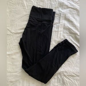 Athleta Black with Mesh Pattern 3/4 Leggings